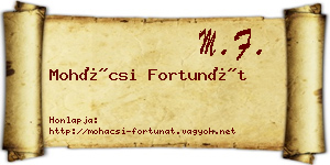 Mohácsi Fortunát névjegykártya
